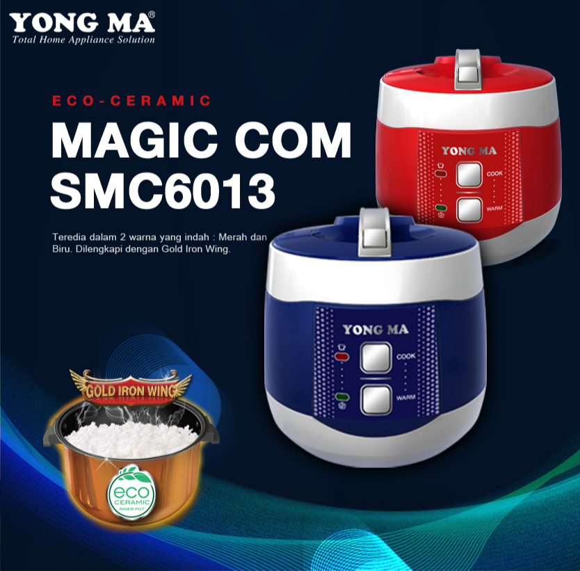 Yong Ma Manual Rice Cooker Eco Ceramic 3in1 2 L - SMC 6013 | SMC6013 - Biru